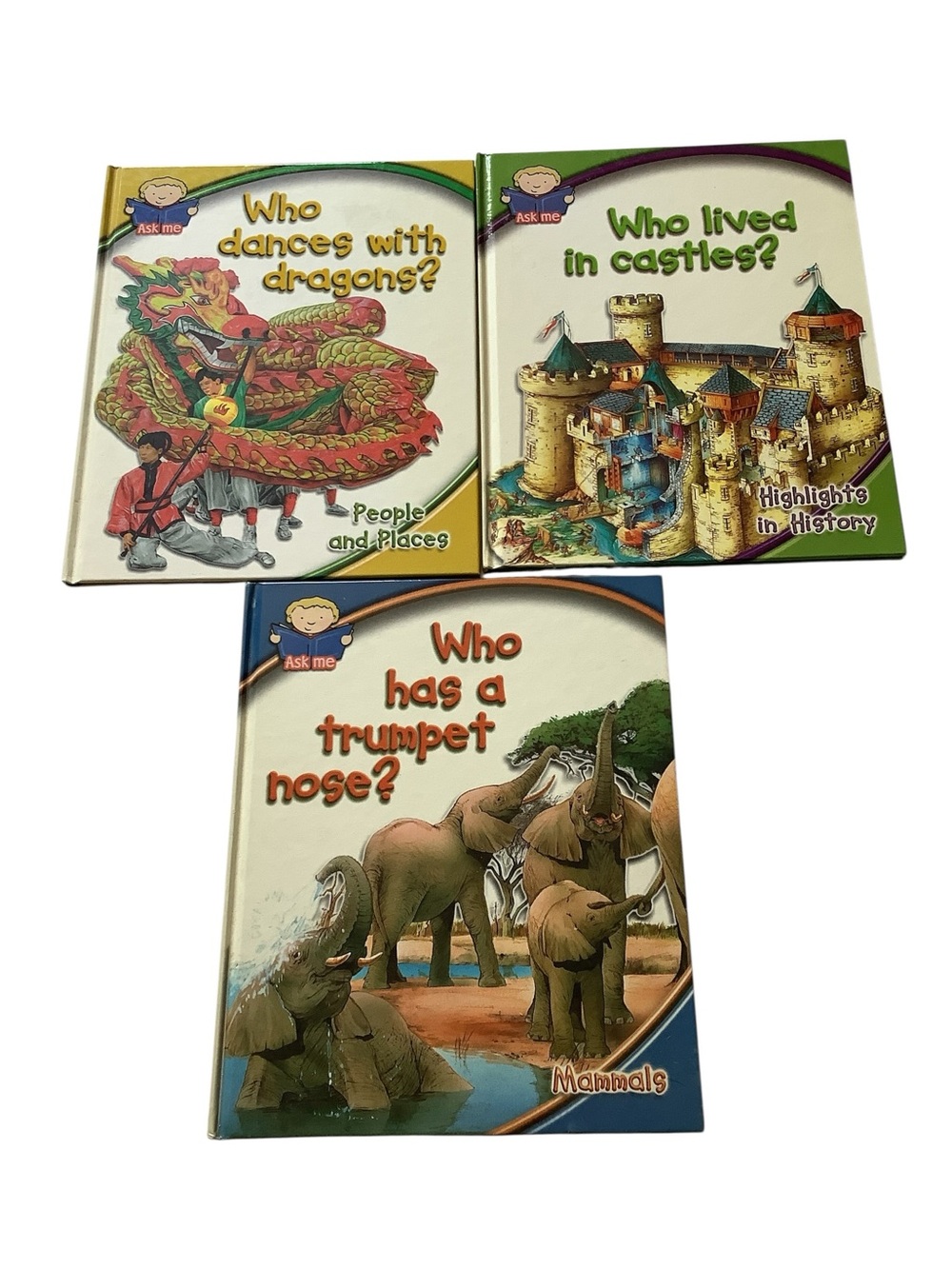 Three Hardback Ask Me Books Mammals History  People and Places Educational Books